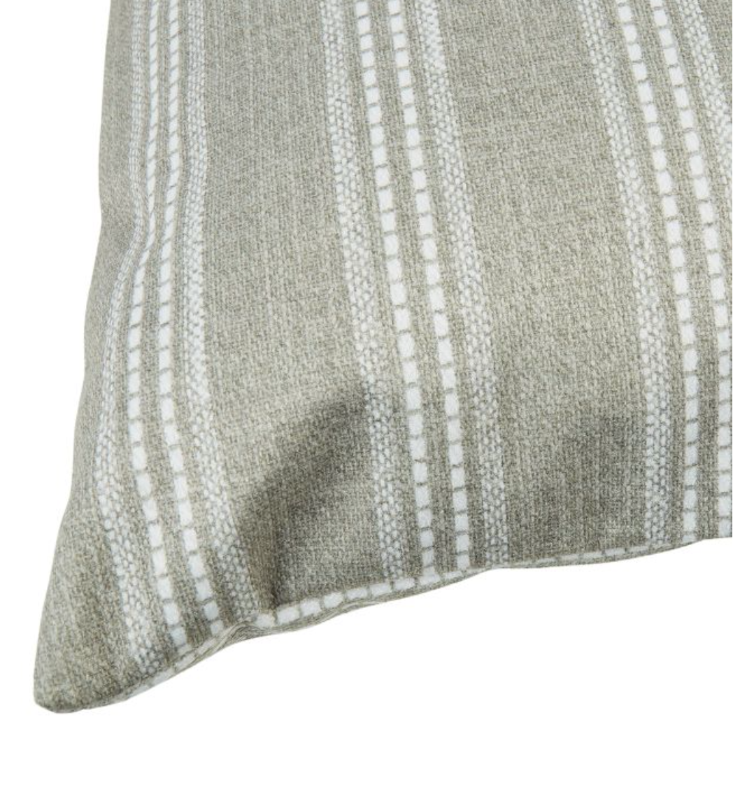 Stripe Cushion - Green/White